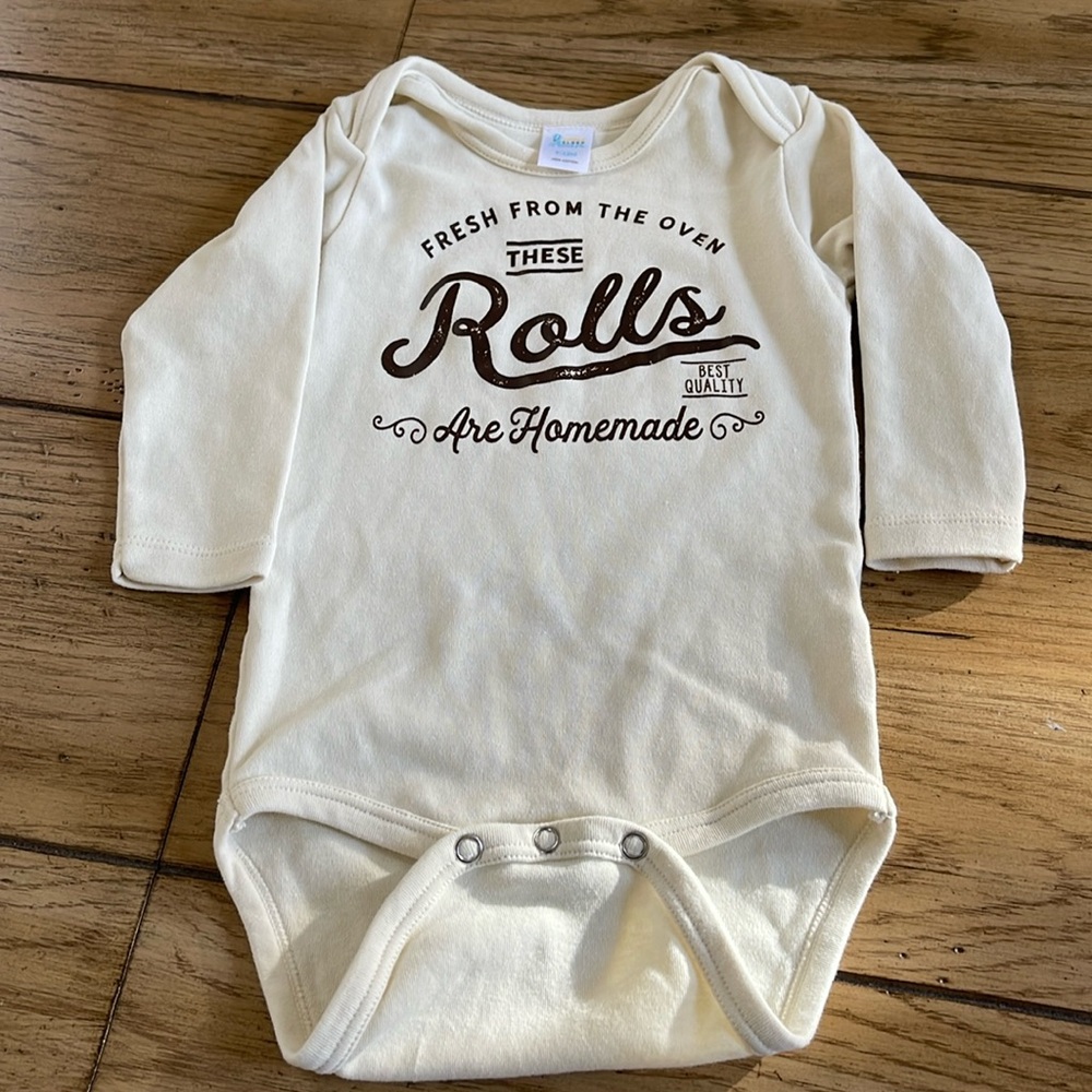 Fresh from the oven these rolls are homemade bodysuit 6-12months